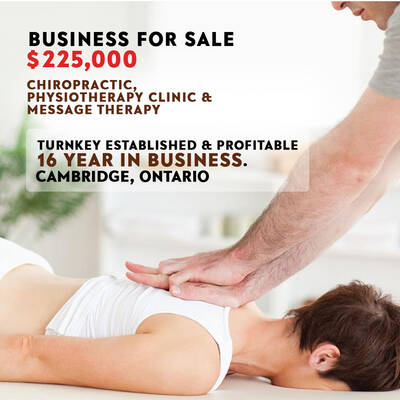Chiropractic , Physiotherapy Clinic and Massage Therapy Business for Sale in Cambridge
