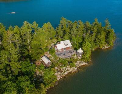 AIRBNB possibility: Cottage on a private island and Mainland Lot For Sale as a package in Echo Bay