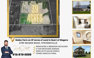 Land Banking on 39 Acres of Land with INCOME in Heart of Niagara