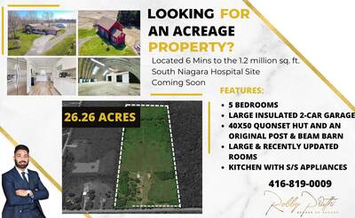 Hobby Farm (Land Bank) on 26.26 acres close to New Niagara Falls Hospital Site