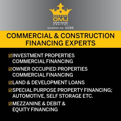 Commercial & Business Loans, Land & Construction Financing Services Available